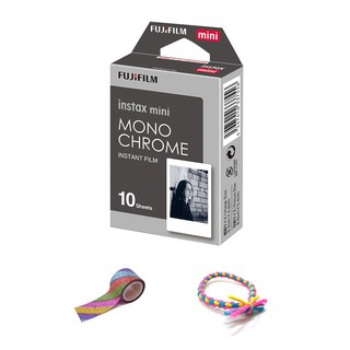 instax 拍立得 mini底片 黑白復刻 10張+隨機贈品, 單品, 1套