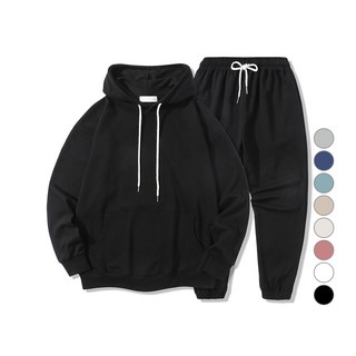 ILLUSO 柔軟連帽T恤鬆緊束口運動褲上下套裝