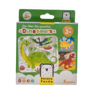 Banana Panda 旅行學習拼圖 恐龍 適合3歲以上兒童, 1盒, 45pieces