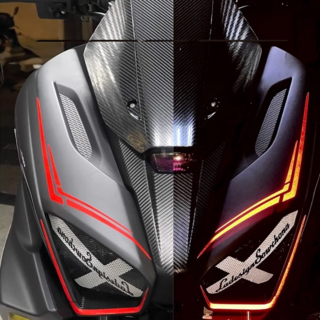 YAMAHA 山葉 Force2.0 面板反光拉線 犀牛皮抗UV材質, 紅色, 1個