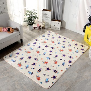 FOCA 北歐簡約 100%云芙絨透氣多功能大尺寸地墊 韓國設計遊戲墊 床鋪墊, 機械星球, 1件