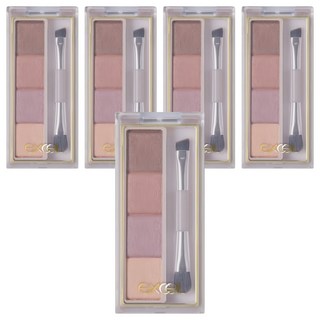 日本 excel 四色眉粉盤 #EP04, 冬季紫紅, 5個