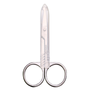 理享家 不鏽鋼圓頭安全鼻毛剪刀 + 保護套, 單一顏色, 1組