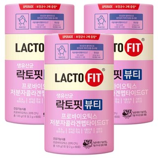 Chong Kun Dang 鍾根堂 LACTO-FIT 益生菌隨身包 Beauty版 60條入, 120g, 3罐