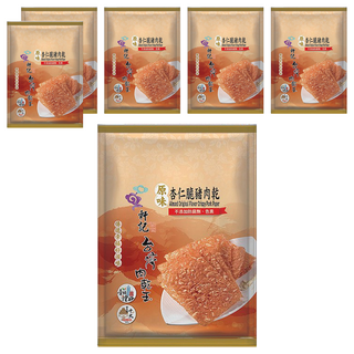 軒記台灣肉乾王 原味杏仁脆豬肉乾,不添加防腐劑、色素, 100g, 6包