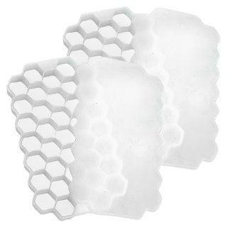 蜂巢冰塊盒 (含密封蓋) 37格 透明白, 20.5 x 12.3 x 2.3cm, 2個
