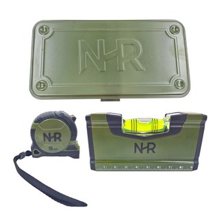 NHR 宅水電 5m 捲尺 口袋水平尺組 高張力鋼工具盒 JIS精度認證 雙面全公分, 1個