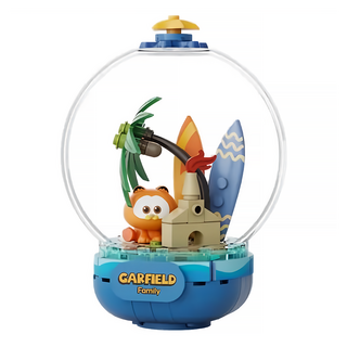 PANTASy 拼奇 加菲貓水晶球系列休閒海島收藏積木86801 可愛造型擺件, 1盒