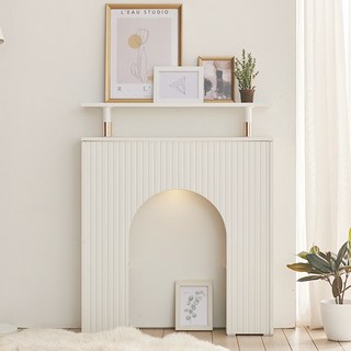 오스본가구 REVE 템바 LED 벽난로 수납 콘솔 800 방문설치, 화이트