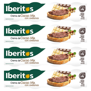 Iberitos 伊比利島 牛奶可可風味抹醬 Set 含榛果, 92g, 4組