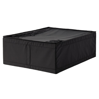 好物良品 牛津布床底收納箱 玩具/衣服收納整理箱, 19 x 44 x 55 cm, 黑色, 1個