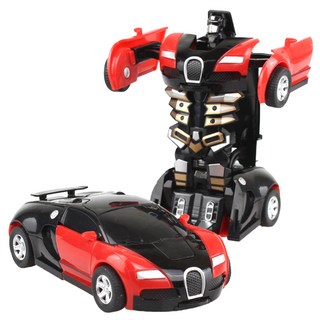 OhBabyLaugh 碰撞式變形汽車, ABS塑膠, 不用裝電池就能變身, 適用年齡三歲以上, 紅色, 1個