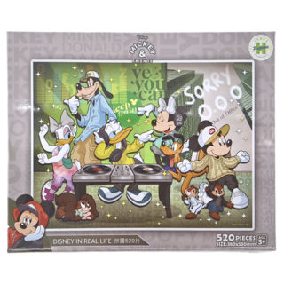DISNEY IN REAL LIFE拼圖 Set 520片 尺寸380x530mm 迪士尼米奇朋友們, 綠色, 1盒