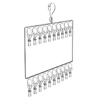襪子夾 雙層 1個 不鏽鋼銀色 穩固耐用 節省空間