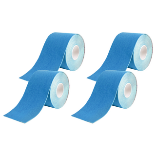 Flowers 花芊 藍色 50mm x 5m 運動防護肌內效貼布, 4捲, 1入