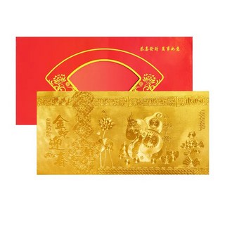 財神小舖 金鈔錢母紅包 金蛇迎春, 約15.5x7.5公分, S256-1, 1個