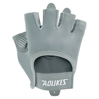 AOLIKES 奧力克斯 121矽膠防護半指手套, 灰色, 1雙