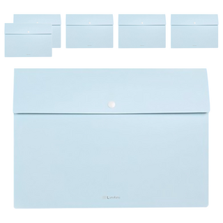 Deli 簡約文件袋 5層分類 72455, 粉藍色, 6個