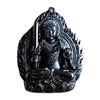 喜緣玉品 十二生肖八大守護神黑曜石玉珮 辟邪保平安, 不動明王 雞, 1個