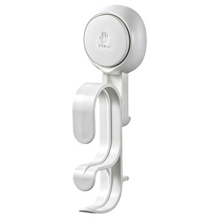 TAILI 太力 吸盤衛浴臉盆雙層掛勾 L177 免釘安裝, 白色, 1個