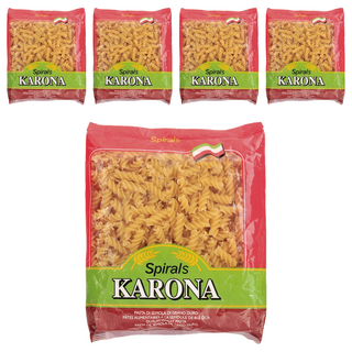 KARONA 卡好拿 義大利螺絲麵, 100%杜蘭沙粒粉製成, 絕不添加防腐劑, MIT台灣聯華大廠製造, 400g, 5包