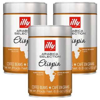 illy 意利 義大利埃塞俄比亞咖啡豆, 無研磨咖啡豆, 250g, 3罐