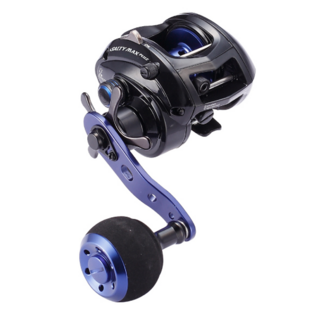 Abu Garcia SALTY MAX PLUS 釣魚捲線器 2個不銹鋼滾珠軸承 6.2:1齒輪比, 1434787, 小烏龜 黑色 + 藍色