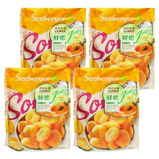 德國 Seeberger 軟杏桃乾 獨家蒸氣保水活氧按摩技術 保留70%以上水分, 200g, 4包