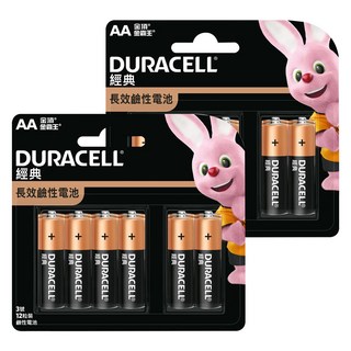 DURACELL 金頂 台灣公司貨 經典鹼性電池 AAA 4號, 12顆, 2組