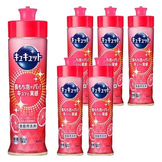 Kao 花王 Cucute 珂珂透 高效濃縮洗碗精 葡萄柚, 6瓶, 220ml