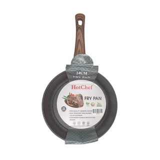 HotChef 麥飯石塗層不沾平底鍋 木手柄, 24cm, 1個