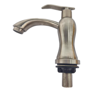 LEADER 麗達 304不鏽鋼 造型立栓龍頭 LBE S201 不鏽鋼原色 380g, 1組