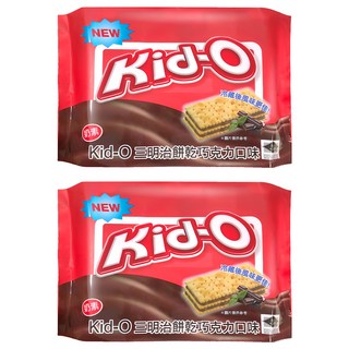 Kid-O 三明治餅乾 巧克力口味, 濃郁巧克力夾心 酥脆三層餅乾, 340g, 2袋