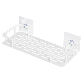 comet 多用途一字型浴室置物架, 白色, 2個