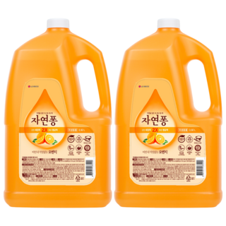[비건라이프] 자연퐁 비린내 걱정없는 오렌지 주방세제, 3.92L, 2개