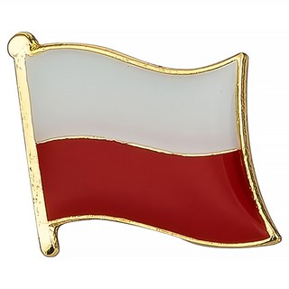 A-ONE 匯旺 波蘭國旗刺繡 + 國旗別針套裝 鐵烤漆 15mm x 12mm x 1mm, 彩色