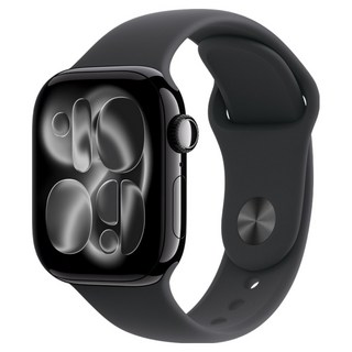Apple 2025 Apple Watch S11 曜石黑色鋁金屬, GPS, S/M黑色運動型錶帶, 42mm