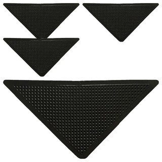 E.dot 地墊地毯防滑墊三角止滑貼 PU材質, 15 x 7.5cm, 黑色, 1組