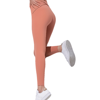 超彈力提臀瘦腿鯊魚褲, 高腰收腹 交叉美腰 蜜桃臀線, S-XL, L, 氣質橙