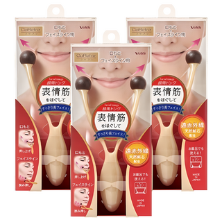 VeSS 臉部笑肌滾輪按摩器 遠紅外線天然礦石配合, 3個, CRF-800