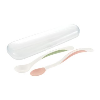 Richell 利其爾 離乳食湯匙套裝組 柔軟湯匙前端設計 附外出盒, 不適用, 1組