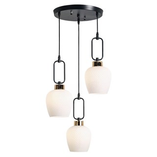 Honey Comb 鐵藝白玉玻璃餐廳吊燈 蜂巢設計, 1入, 白