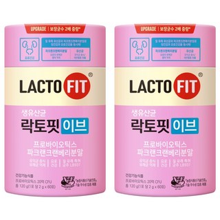 락토핏 이브 유산균, 120g, 2개