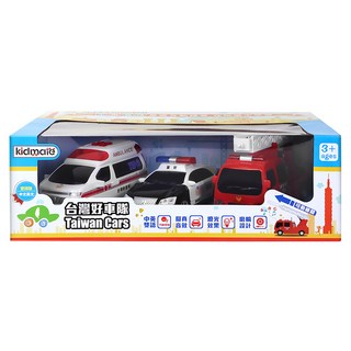 kidmate 孩子王 台灣好車隊 中英版 3入救援組 1盒 紅 黑 白色, 紅, 黑, 白色