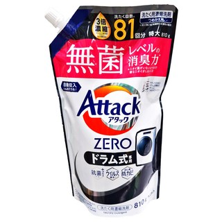 Attack 一匙靈 zero 洗衣精 滾筒式 專業洗衣分解頑固髒污 全方位清潔新選擇 特大 ZERO洗淨技術, 810g, 1個