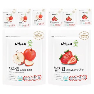 Naeiae 冷凍乾燥果乾 草莓口味 3入+蘋果口味 3入, 72g, 2組