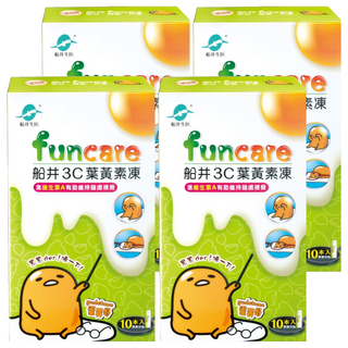 funcare 船井生醫 3C葉黃素凍 蛋黃哥款 全素 含維生素A 有助維持暗處視覺, 10包, 15g, 4盒