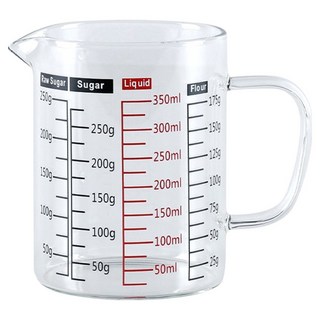 Pearl Horse 寶馬多功能量杯 - 耐熱玻璃 台灣製造, 玻璃 透明色, 350ml, 1個