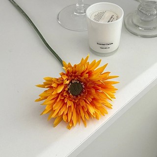 KUIBAO 快豹生活 Gerbera Daisy非洲菊仿真花 高 45 x 直徑 10cm 10支, 橘紅色