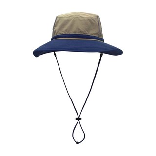 JAR嚴選 情侶款戶外涼感遮陽登山帽 UPF50+防曬≥99%, 藍邊卡其色
